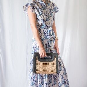 Floral Blue and White Maxi Dress